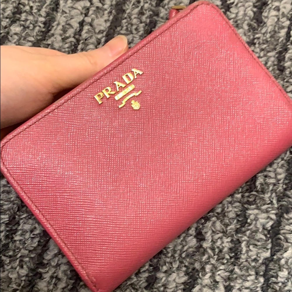 Prada pink wallet